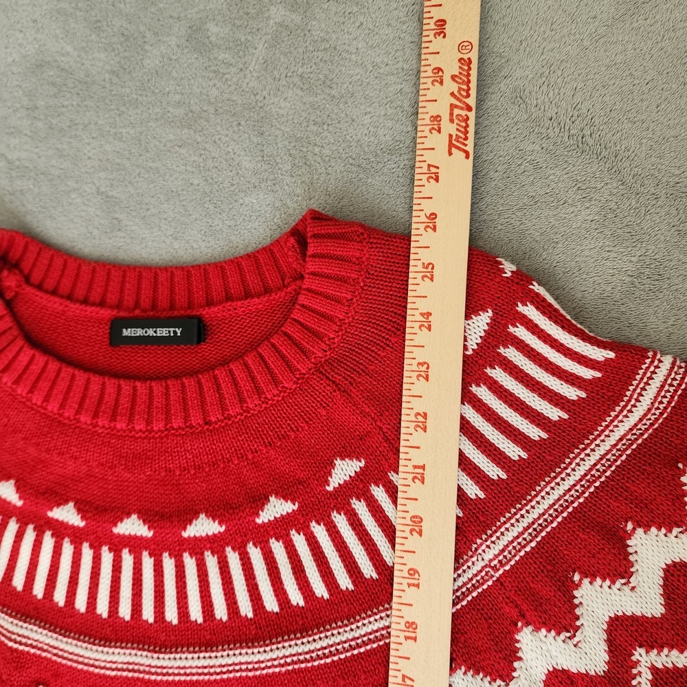 Merokeety Sweater Women's Size Large Pullover Trendy Crew Neck‎ Long Sleeve Knit - Picture 5 of 6